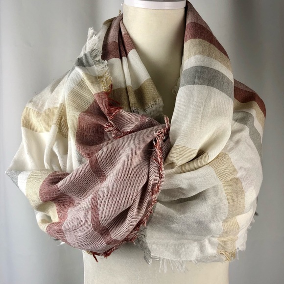 Woven Pashmina & Neutral Striped Scarf Bundle - Picture 4 of 16